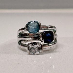 Silpada sterling silver 3-stone ring size 7